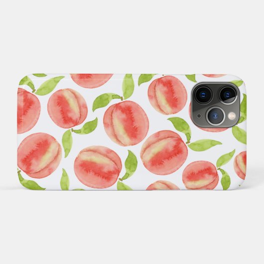 Waterverf Perzik Patroon Case-Mate iPhone Case (Achterkant (horizontaal))