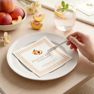 Waterverf Perzik 'Peachy Keen' Baby Shower Servett Servet
