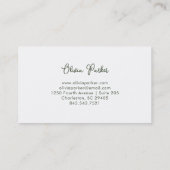 Waterverf Perzik Peony Flower and Leaves Visitekaartje (Achterkant)