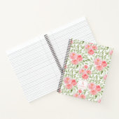 Waterverf perzik pioen patroon monogram Notitieboe Notitieboek (Binnen)