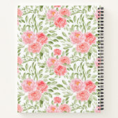 Waterverf perzik pioen patroon monogram Notitieboe Notitieboek (Achterkant)