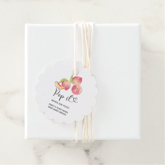 Waterverf perzik Pop als ze baby shower pop Bedankjes Labels (In situ)