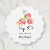 Waterverf perzik Pop als ze baby shower pop Bedankjes Labels (Voorkant)