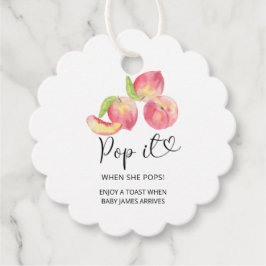 Waterverf perzik Pop het als ze pops baby shower Bedankjes Labels