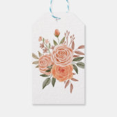 Waterverf Perzik Roos Bloem Arrangement Prijs Labe Cadeaulabel (Achterkant)