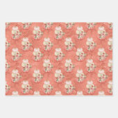 Waterverf perzik roze crème pompoenen thema feest inpakpapier vel (Voorkant)