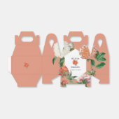 Waterverf Perzik Roze Pioenrozen Bloemen Bruiloft Bedankdoosjes (Uitgevouwen)