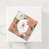 Waterverf Perzik Roze Pioenrozen Bloemen Bruiloft Bedankjes Labels (In situ)