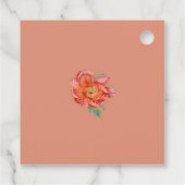 Waterverf Perzik Roze Pioenrozen Bloemen Bruiloft Bedankjes Labels (Achterkant)