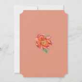 Waterverf Perzik Roze Pioenrozen Bloemen Bruiloft Kaart (Achterkant)