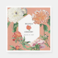 Waterverf Perzik Roze Pioenrozen Bloemen Bruiloft