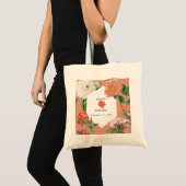 Waterverf Perzik Roze Pioenrozen Bloemen Bruiloft Tote Bag (Voorkant (product))