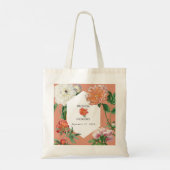 Waterverf Perzik Roze Pioenrozen Bloemen Bruiloft Tote Bag (Achterkant)