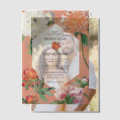 Waterverf Perzik Roze Pioenrozen Bloemen Bruiloft Vellum Uitnodigingen (Offset (Koppel))