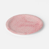 Waterverf perzik roze vlekkerige patroonpartij bor papieren bordje (Gekanteld)