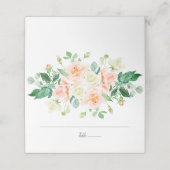 Waterverf Perzik Rozen en Greenery Place kaarten | Plaatskaartje (Buitenkant ongevouwen)
