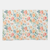 Waterverf Perzik Rozen Theedoek (Horizontaal)