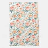 Waterverf Perzik Rozen Theedoek (Verticaal)