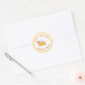 Waterverf perzik taart gebakken met liefde ronde sticker (Envelop)