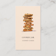 Waterverf perzik visitekaartje voor cookie bakkeri