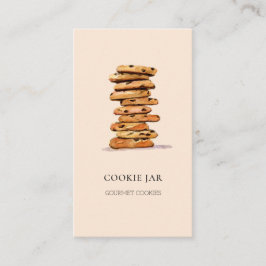Waterverf perzik visitekaartje voor cookie bakkeri
