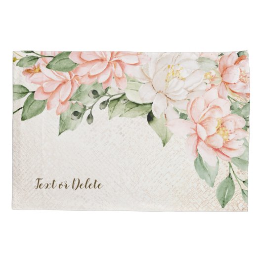 Waterverf perzik witte bloemen elegant kussensloop (Achterkant)