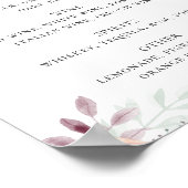 Waterverf perzikbloemen. Drinken voor de bruiloft Poster (Hoek)