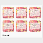 Waterverf perziken - Baby's eerste bibliotheek Vierkante Sticker (Vel)