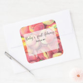 Waterverf perziken - Baby's eerste bibliotheek Vierkante Sticker (Envelop)
