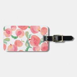 Waterverf perziken bagagelabel