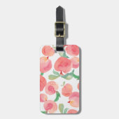 Waterverf perziken bagagelabel (Voorkant verticaal)