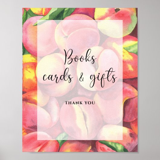 Waterverf perziken - boeken kaarten en geschenken  poster (Voorkant)