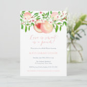 Waterverf perziken Bridal Shower Invitations Kaart (Staand voorkant)
