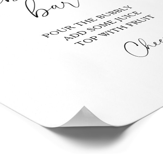 Waterverf perziken - bubbly bar poster (Hoek)