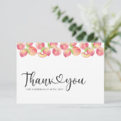 Waterverf perziken dank je creditcard bedankkaart (Staand voorkant)