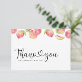 Waterverf perziken dank je kaart (Staand voorkant)