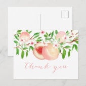 Waterverf Perziken dank u nota voor baby shower Briefkaart (Voorkant / Achterkant)