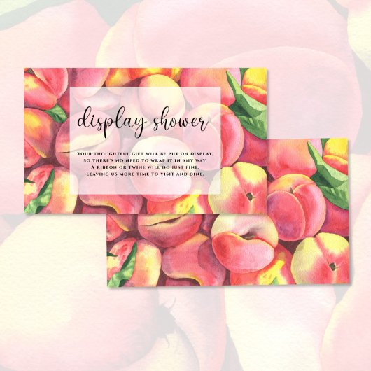 Waterverf perziken - display douche informatiekaartje