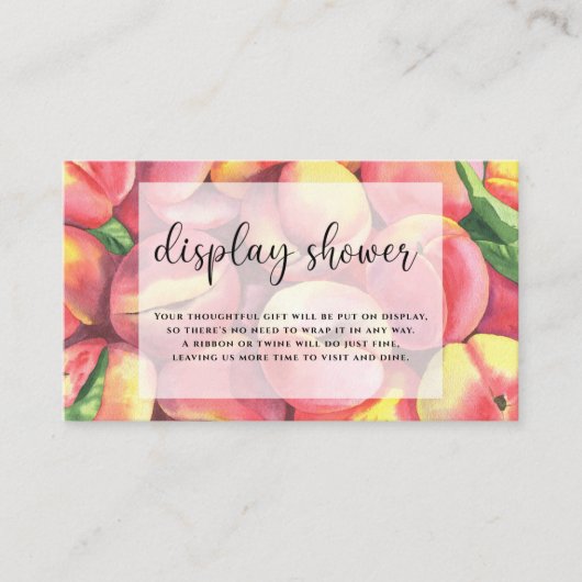 Waterverf perziken - display douche informatiekaartje (Voorkant)