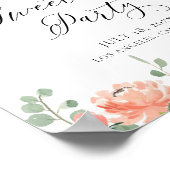 Waterverf perziken en crème Floral Sweet Sixteen Poster (Hoek)