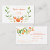 Waterverf Perziken en Greenery Mammie Calling Card Visitekaartje (Voorkant / Achterkant)