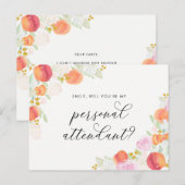 Waterverf Perziken Floral ben mijn persoonlijke be Uitnodiging Briefkaart (Voorkant / Achterkant)