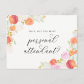Waterverf Perziken Floral ben mijn persoonlijke be Uitnodiging Briefkaart (Voorkant)