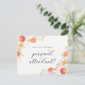 Waterverf Perziken Floral ben mijn persoonlijke be Uitnodiging Briefkaart (Staand voorkant)