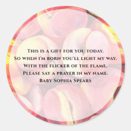 Waterverf perziken - gebedskaars sticker