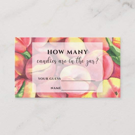 Waterverf perziken hoeveel snoepjes er in de pot z informatiekaartje (Voorkant)