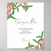 Waterverf perziken modern - Sangria Bar Poster (Voorkant)