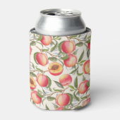 Waterverf perziken, naadloos bloemmotief. blikjeskoeler (Blikje Voorkant)