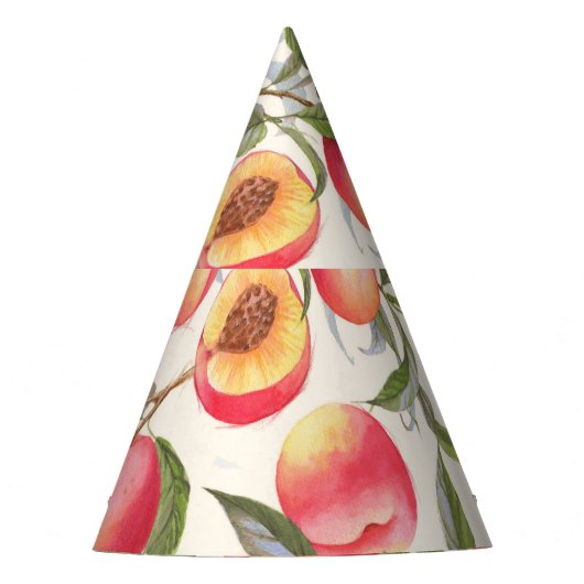 Waterverf perziken, naadloos bloemmotief. feesthoedjes (Voorkant)