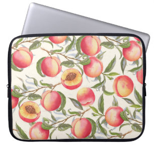 Waterverf perziken, naadloos bloemmotief. laptop sleeve
